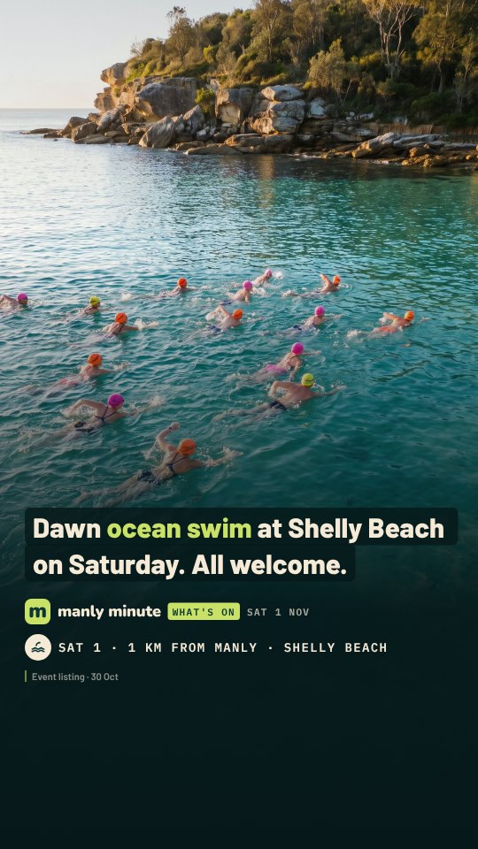 Sample frame: ocean swimmers at Shelly Beach at sunrise